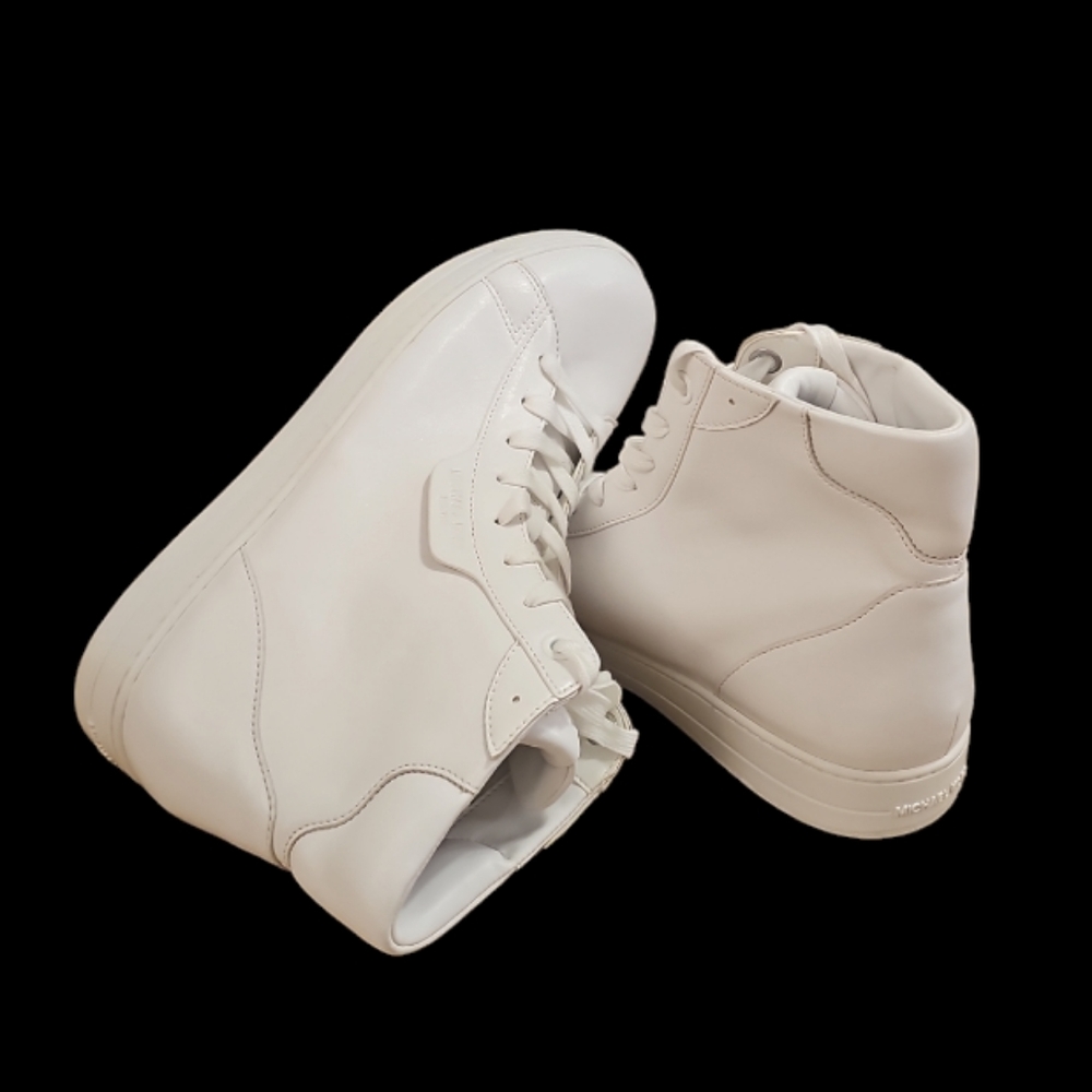 MICHAEL KORS Mens / Boys Keating Leather High-Top Sneakers. - Picture 3 of 8